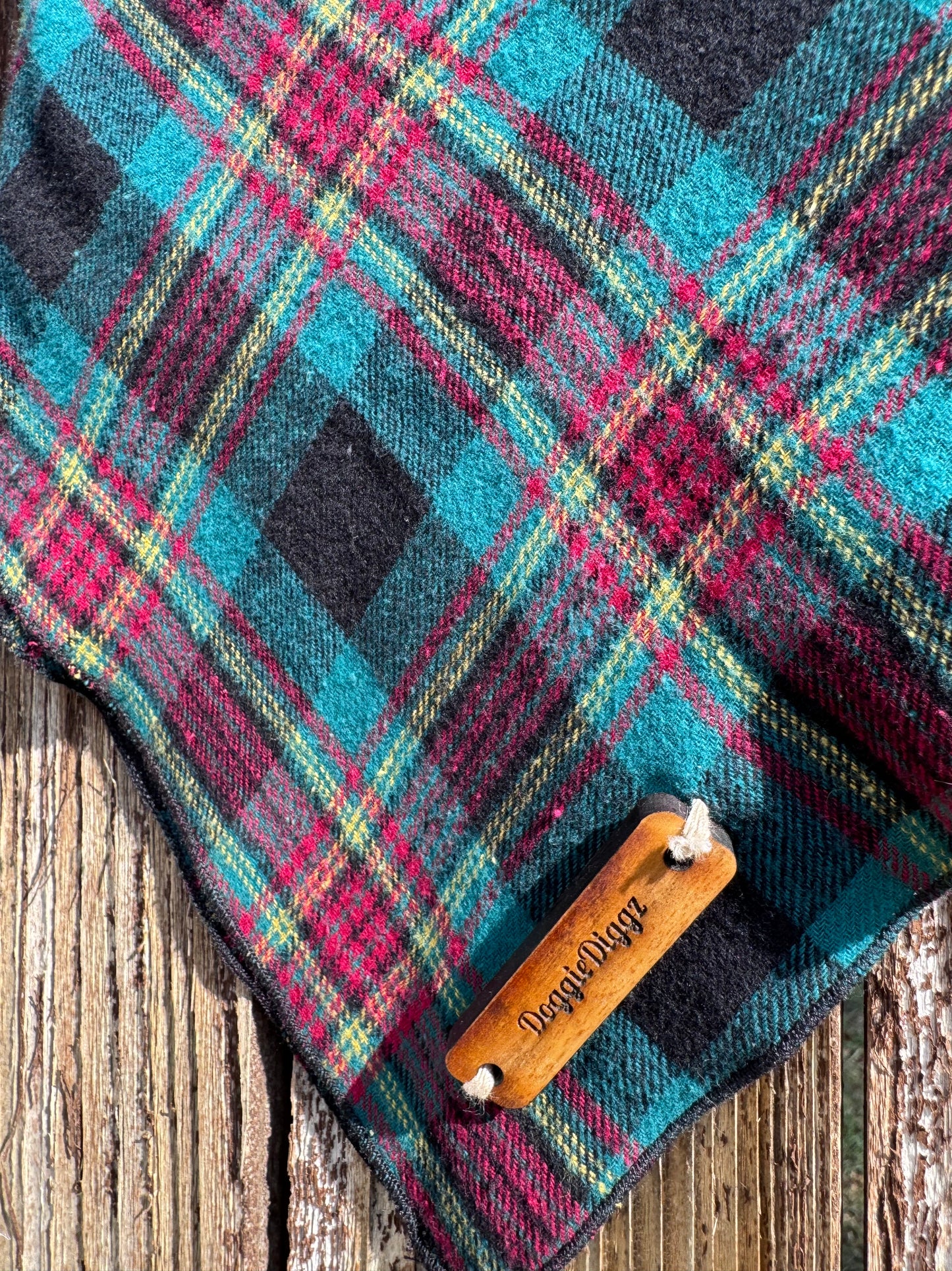 Holiday Plaid Upcycled Bandana