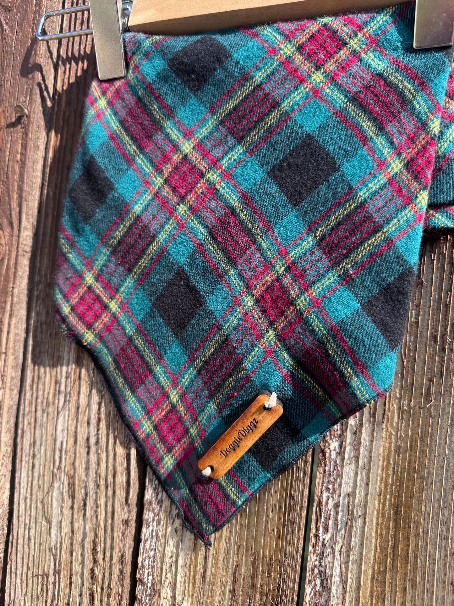 Holiday Plaid Upcycled Bandana