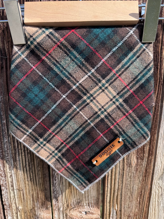 Cozy Cabin Upcycled flannel bandana