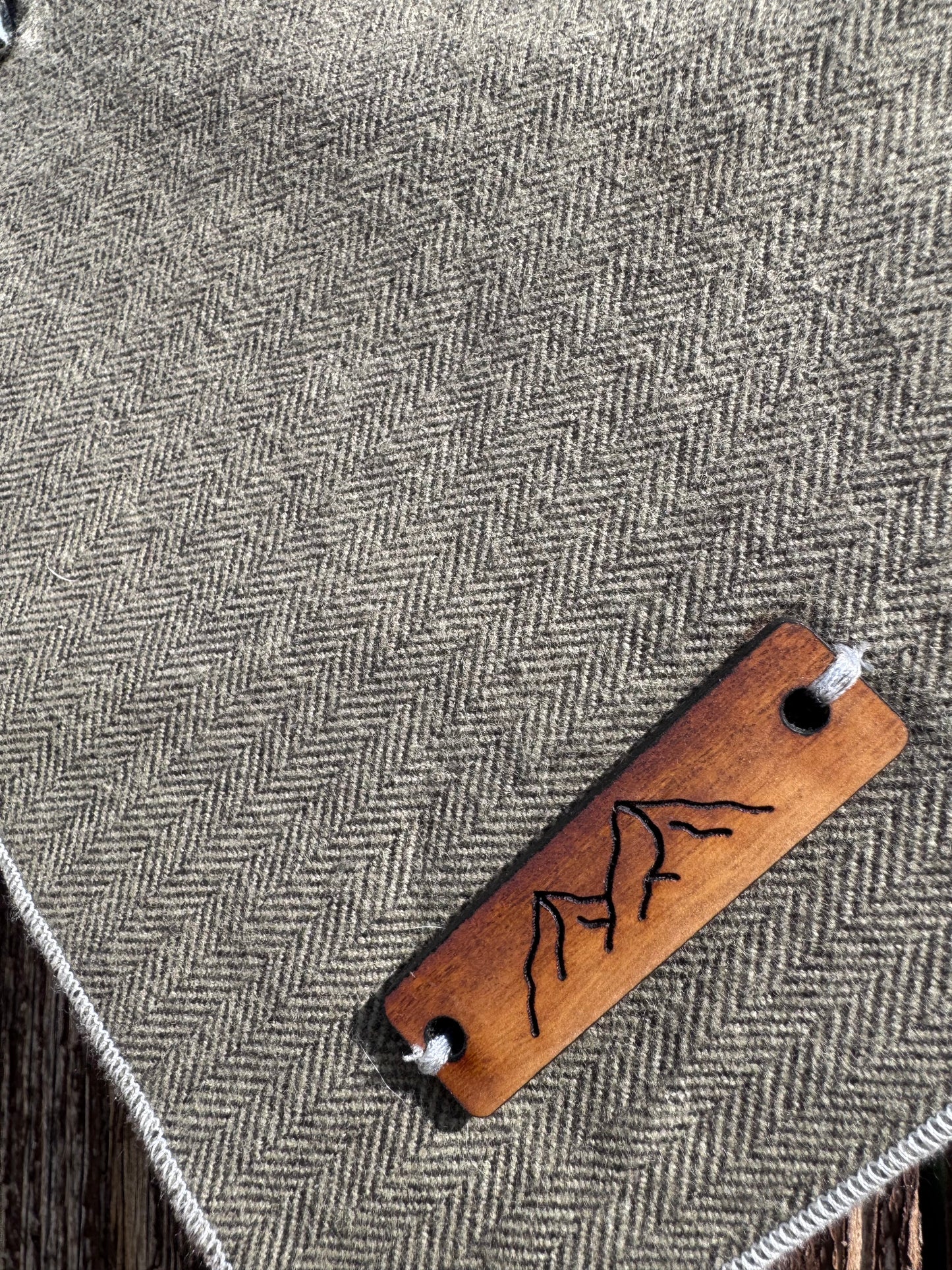 Green Herringbone Flannel Bandana