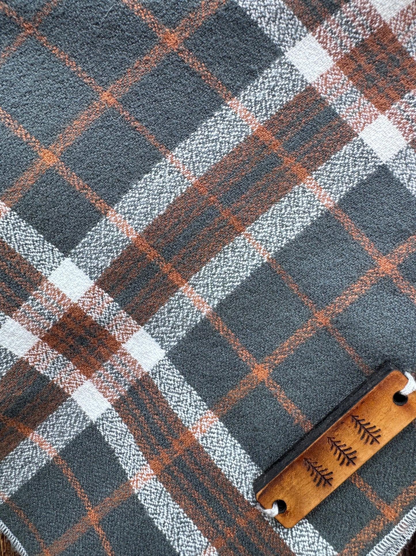 Olive flannel bandana