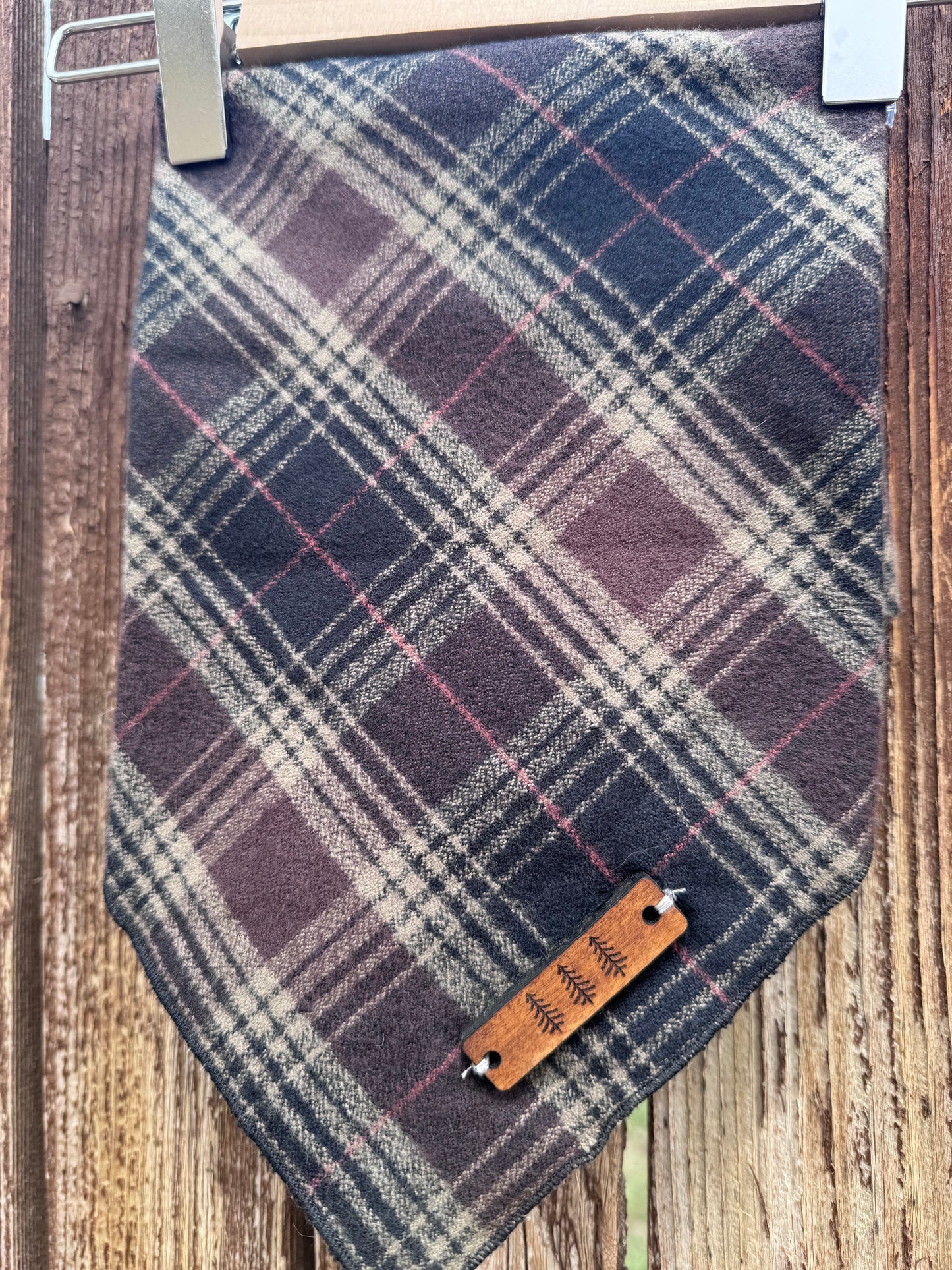 Coffee Flannel Dog Bandana