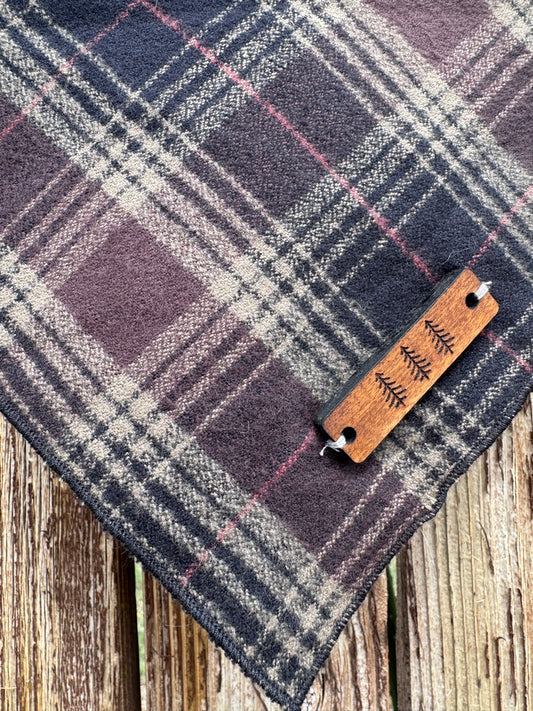 Coffee Flannel Dog Bandana