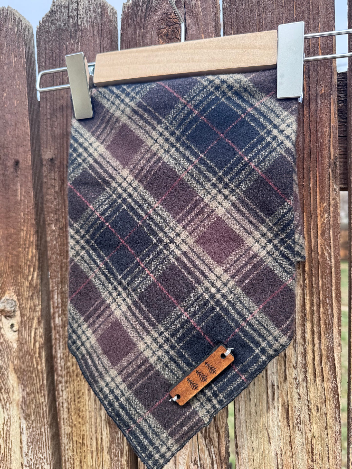 Coffee Flannel Dog Bandana