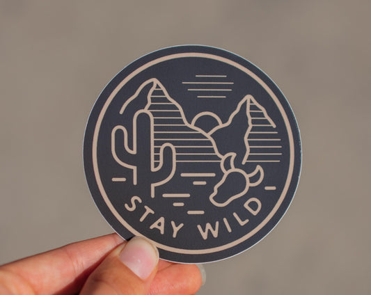 Gray Stay Wild Sticker
